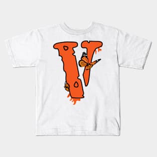 juice wrld x vlone butterfly Kids T-Shirt